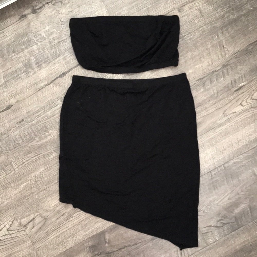 Two piece asymmetrical outfit